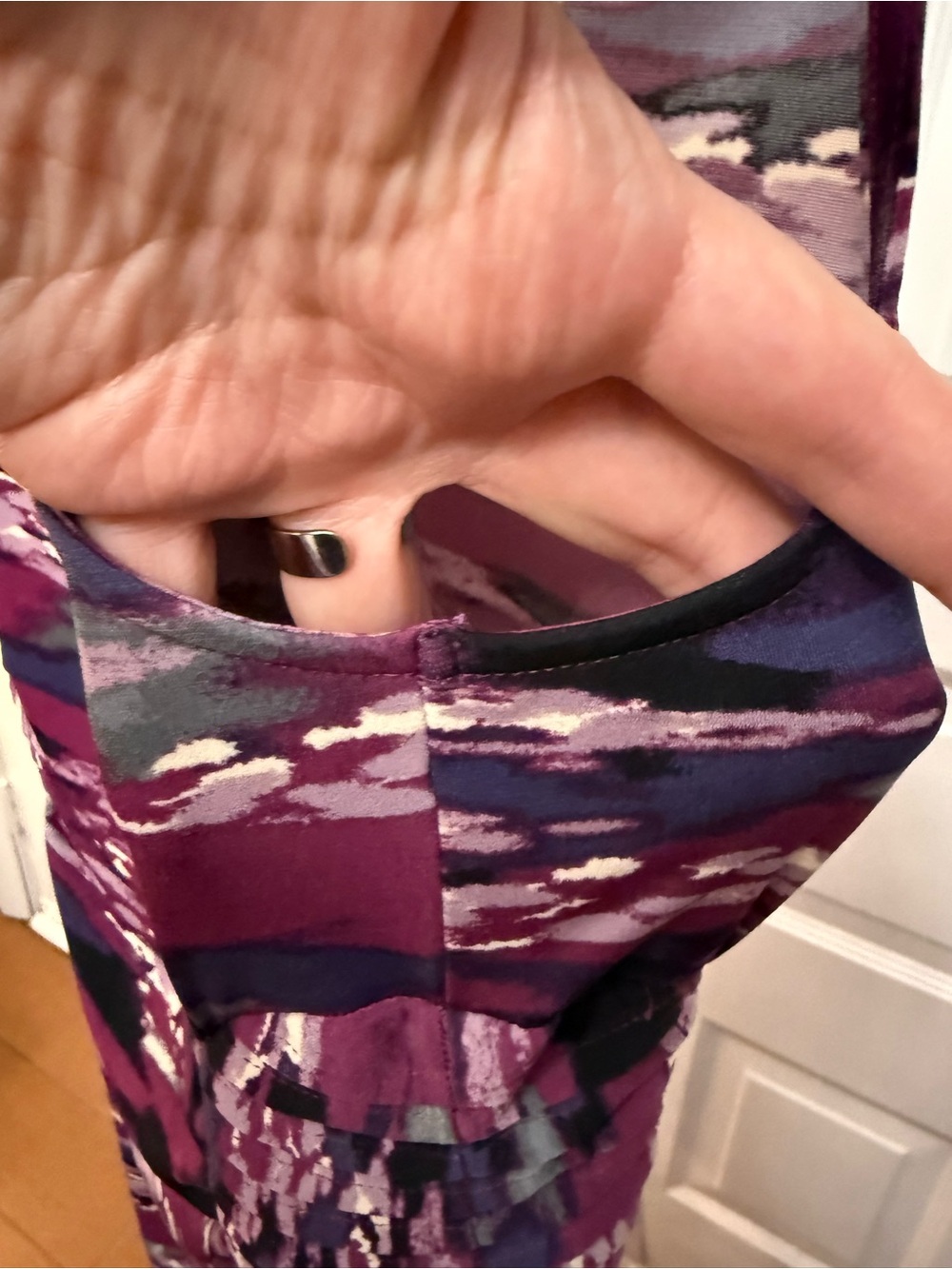 Axcess Magenta and Navy Striped Cowl-Neck Midi Dress - Picture 2 of 6